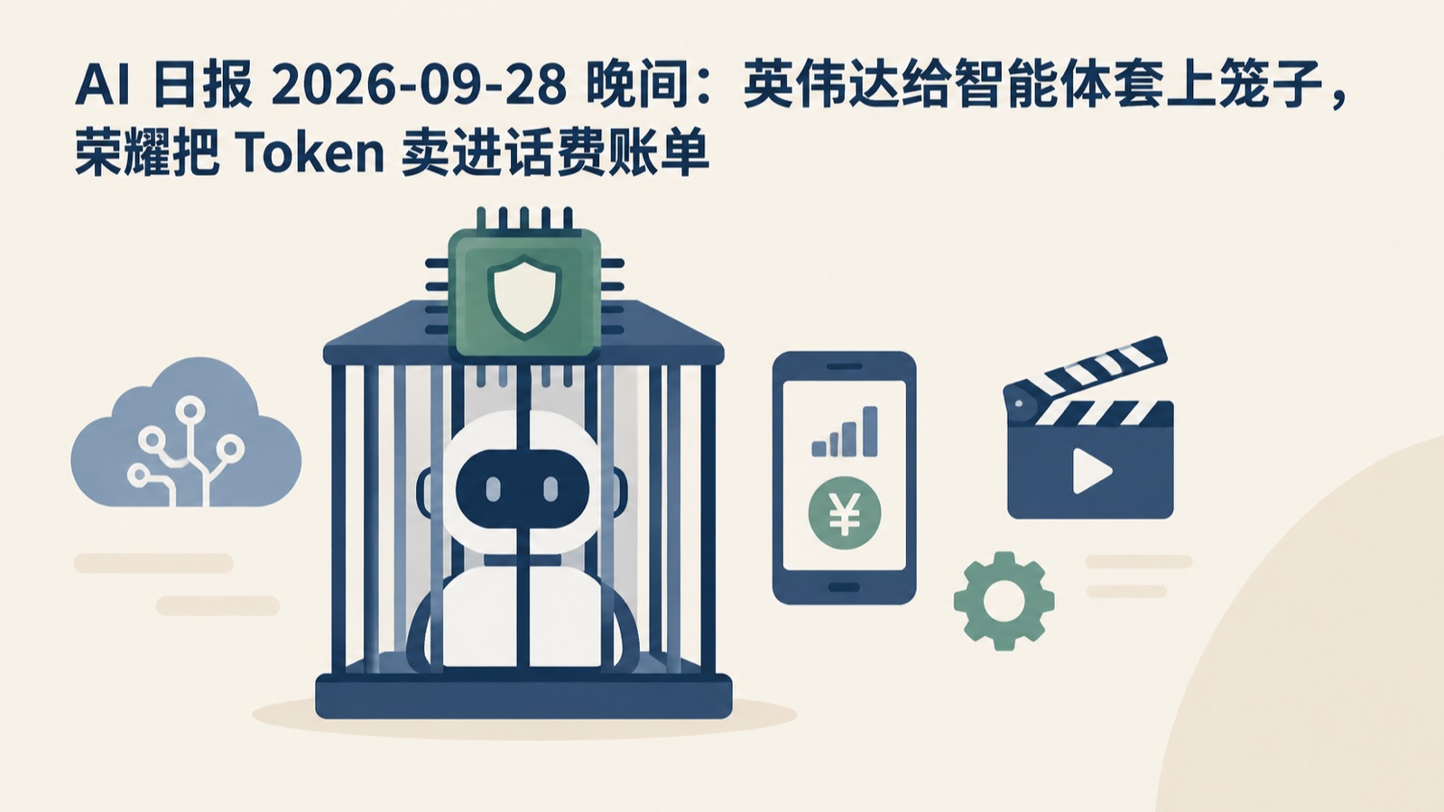 AI 日报 2026-09-28 晚间：英伟达给智能体套上笼子，荣耀把 Token 卖进话费账单-小绵羊的小窝