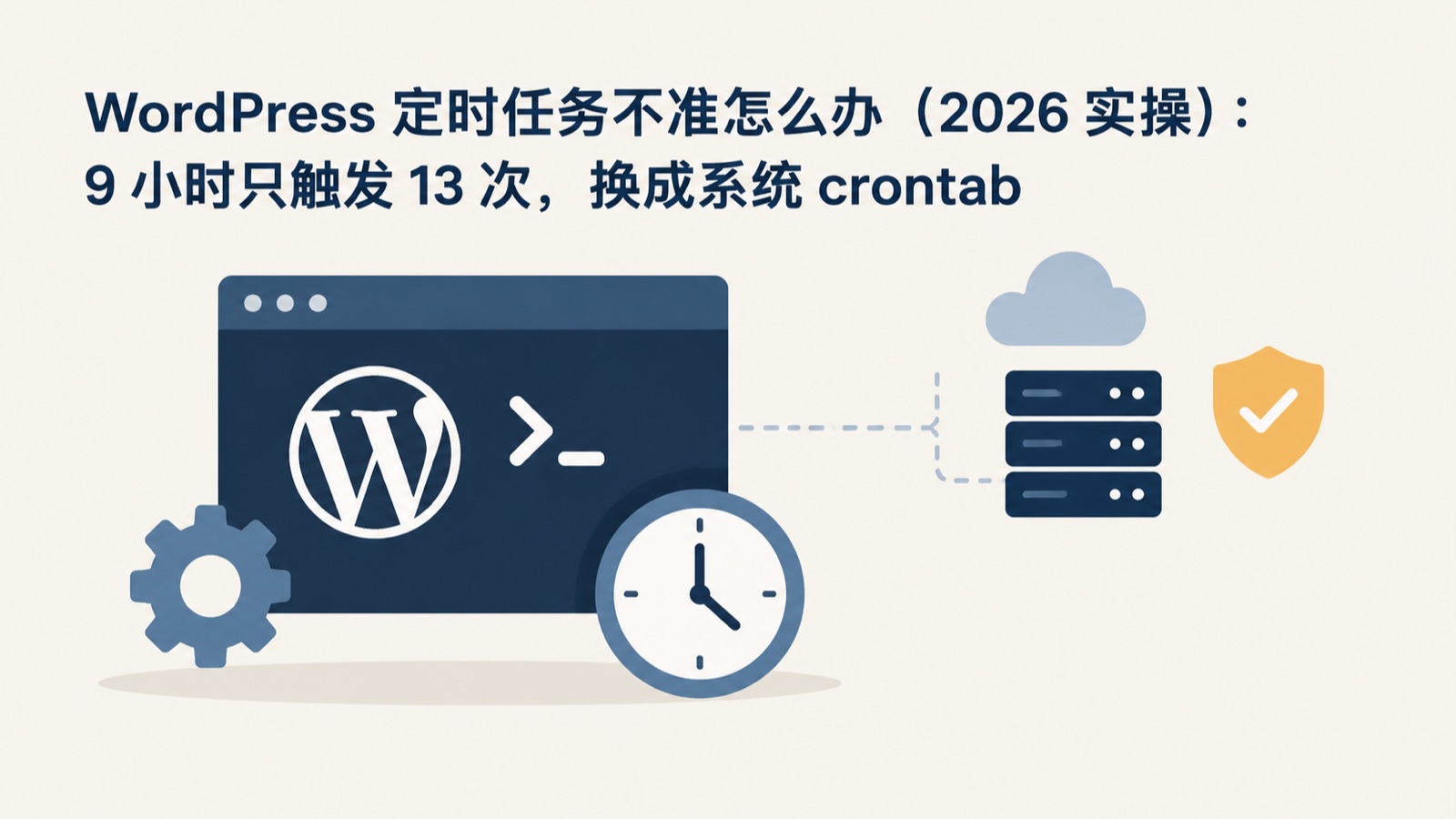 WordPress 定时任务不准怎么办（2026 实操）：一天只触发 33 次，换成系统 crontab-小绵羊的小窝