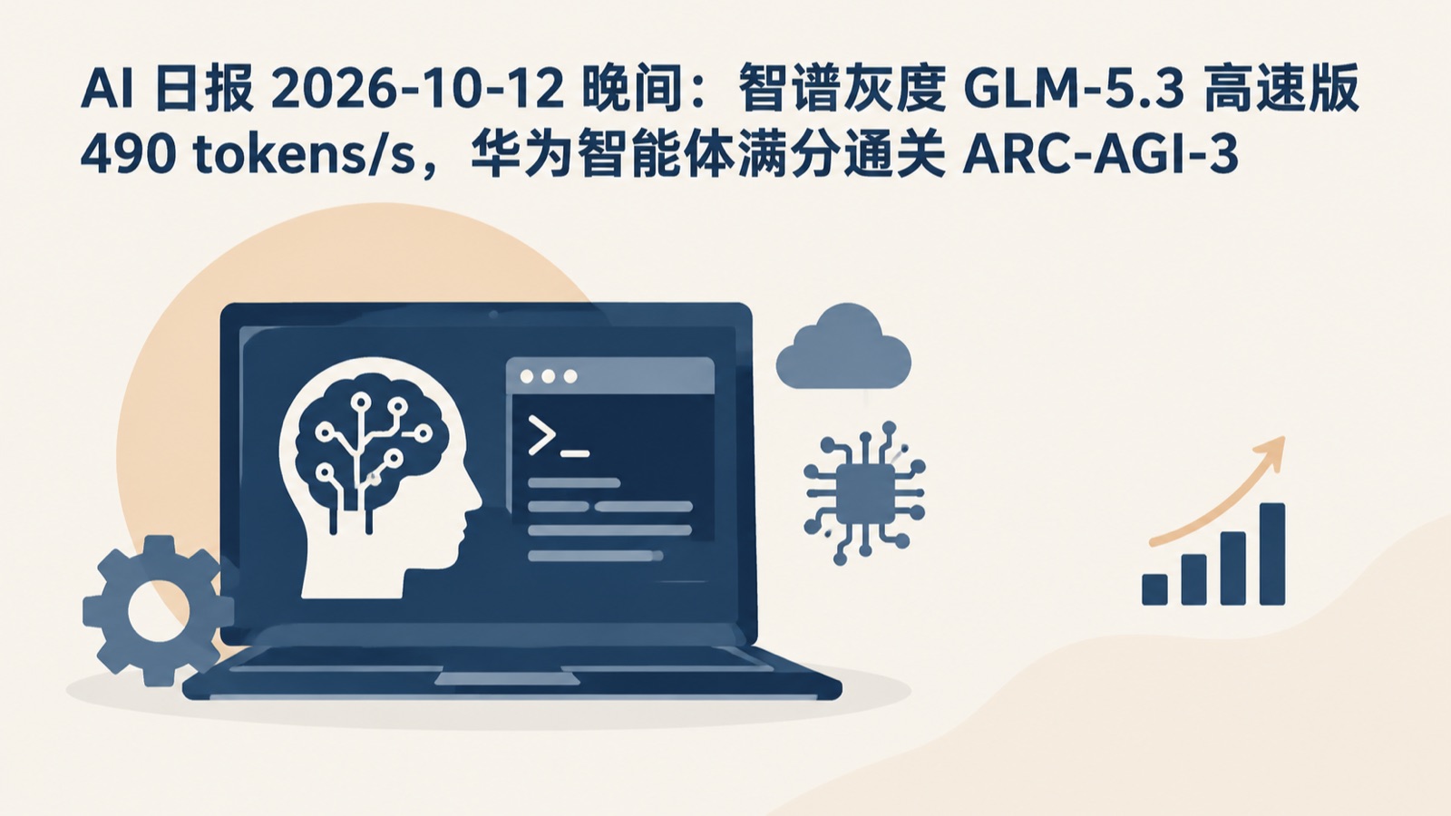 AI 日报 2026-10-12 晚间：智谱灰度 GLM-5.3 高速版 490 tokens/s，华为智能体满分通关 ARC-AGI-3-小绵羊的小窝