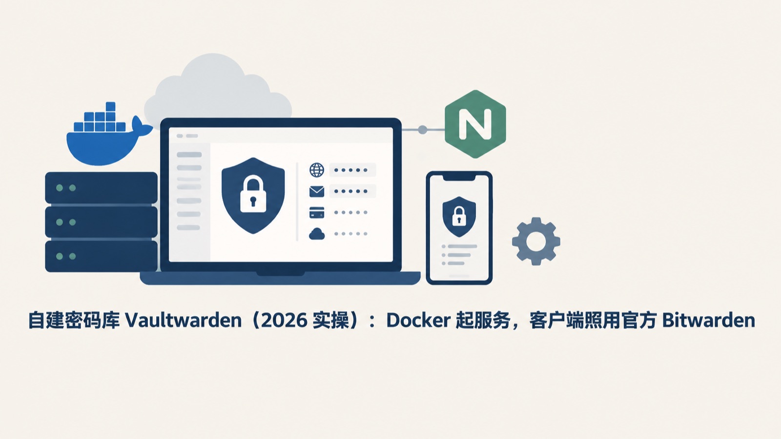 自建密码库 Vaultwarden（2026 实操）：Docker 起服务，客户端照用官方 Bitwarden-小绵羊的小窝