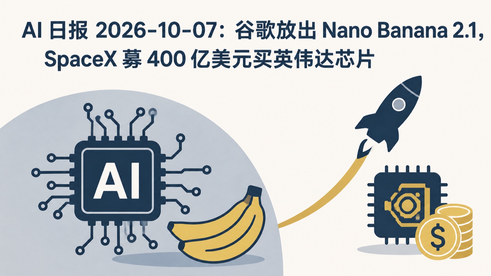 AI 日报 2026-10-07：谷歌放出 Nano Banana 2.1，SpaceX 募 400 亿美元买英伟达芯片-小绵羊的小窝