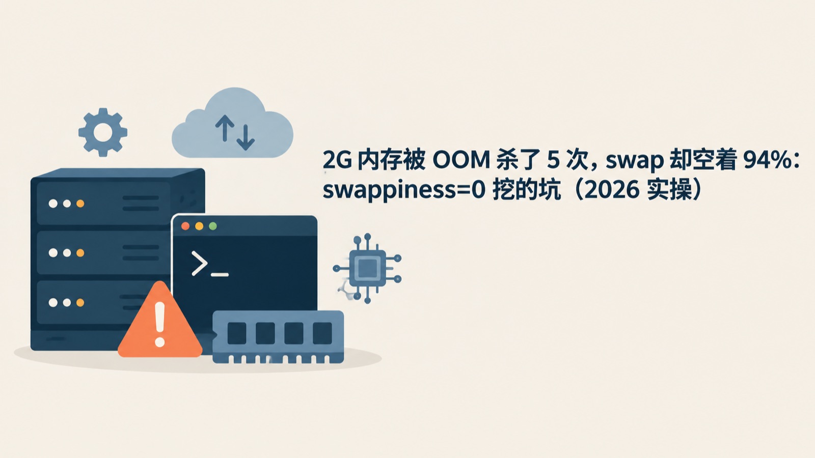 2G 内存被 OOM 杀了 5 次，swap 却空着 94%：swappiness=0 挖的坑（2026 实操）-小绵羊的小窝